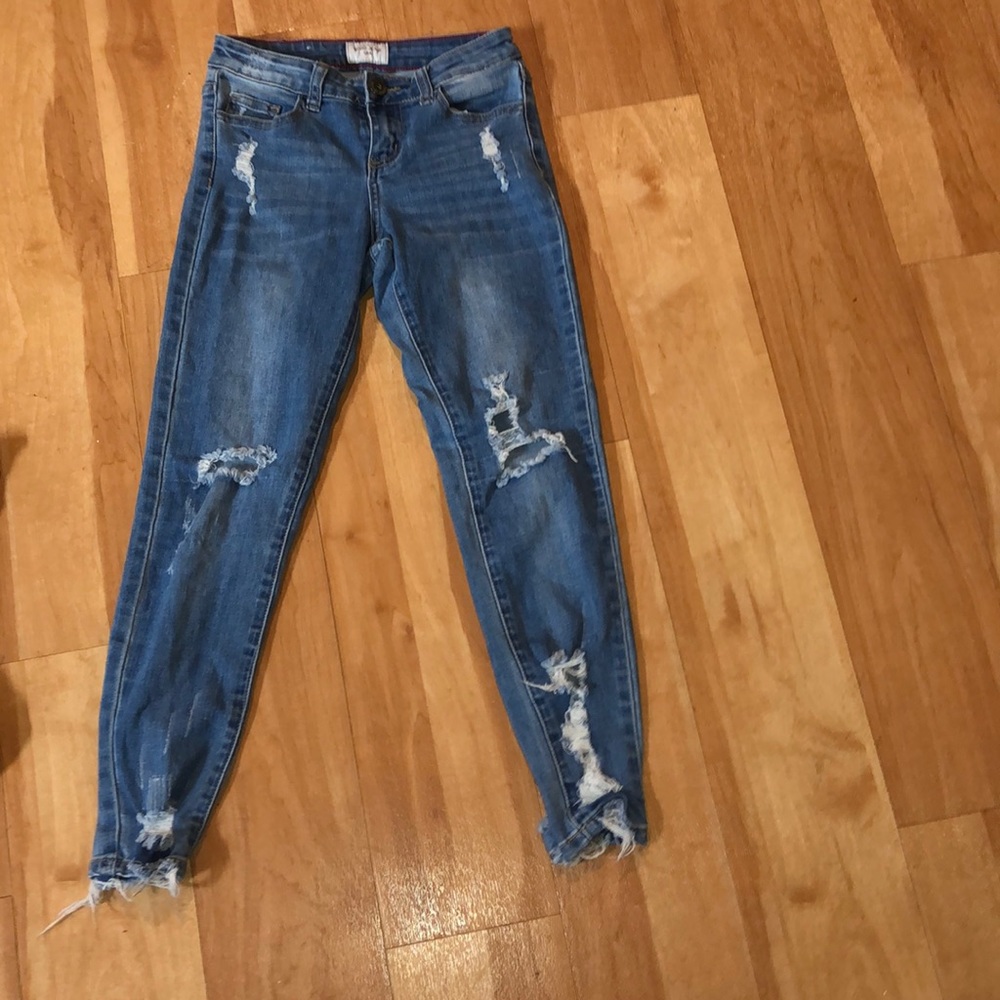 Light wash blue jeans